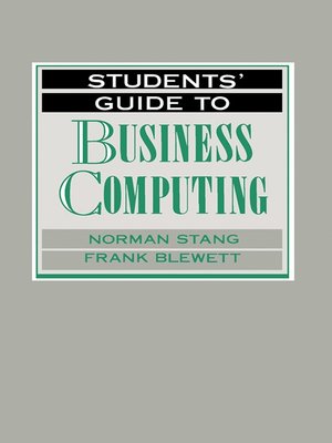 cover image of Students' Guide to Business Computing